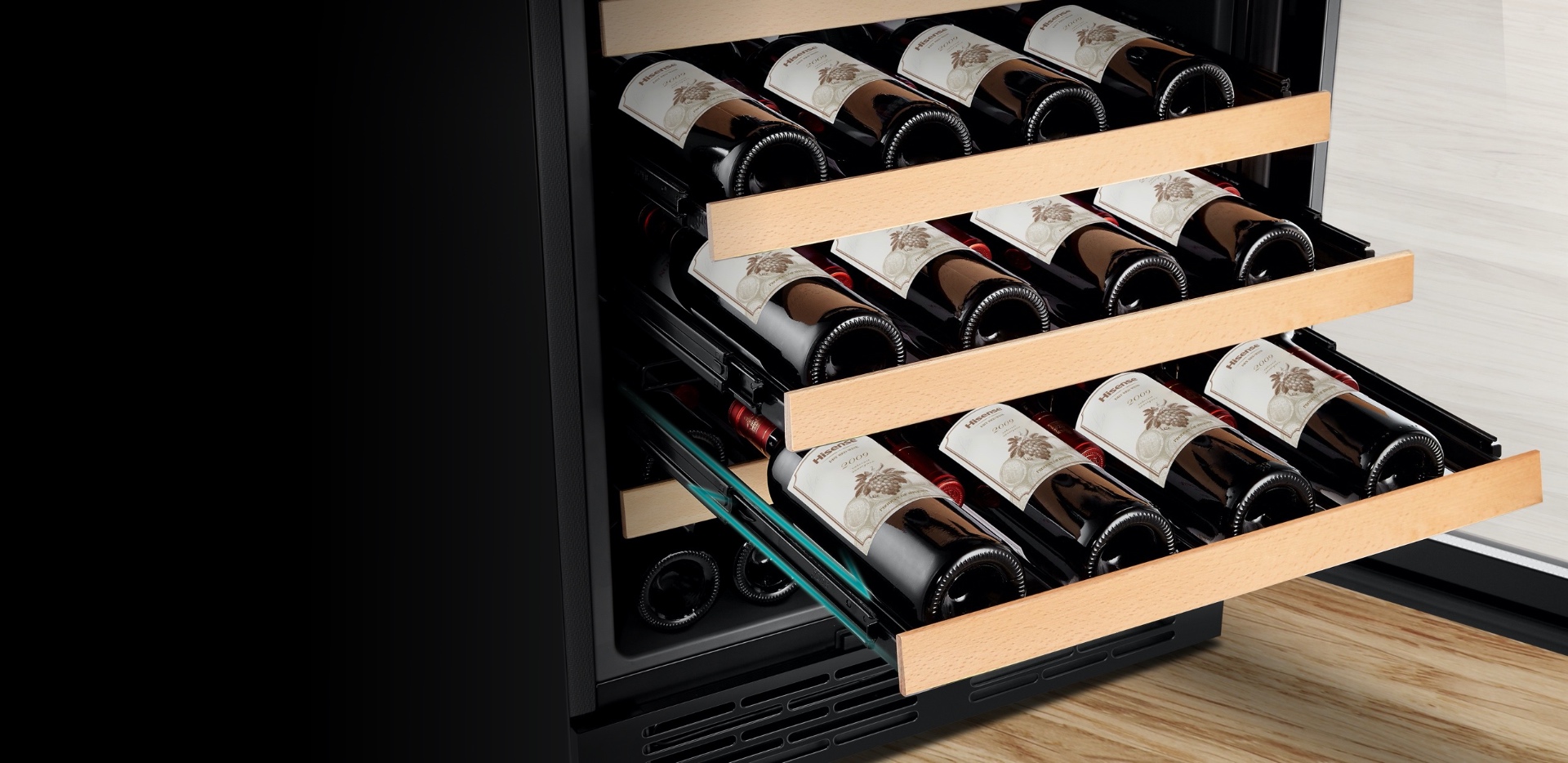 Hisense JC137YA Sliding shelf with railway feature image