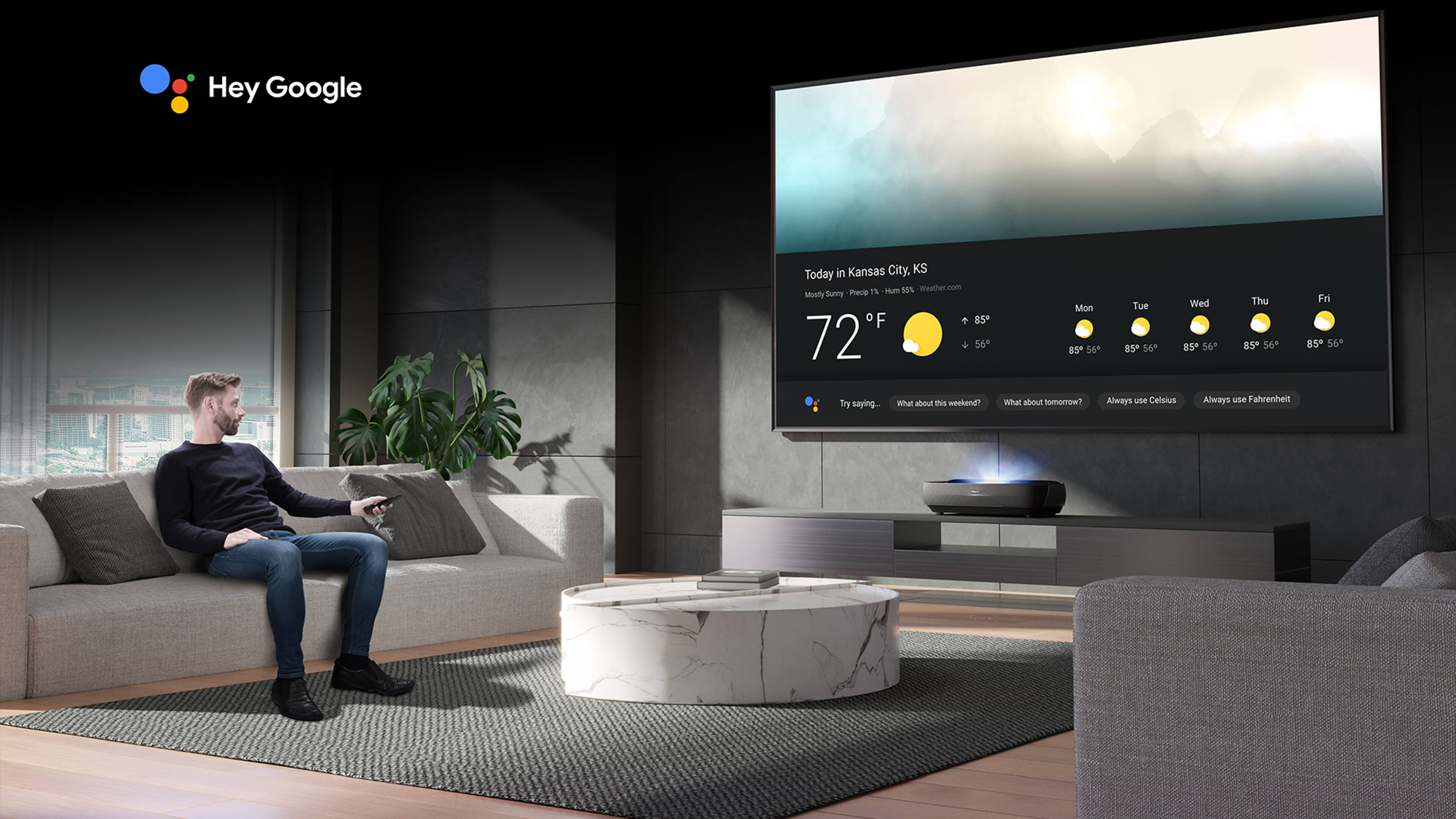 Hisense 100L9G Hey Google