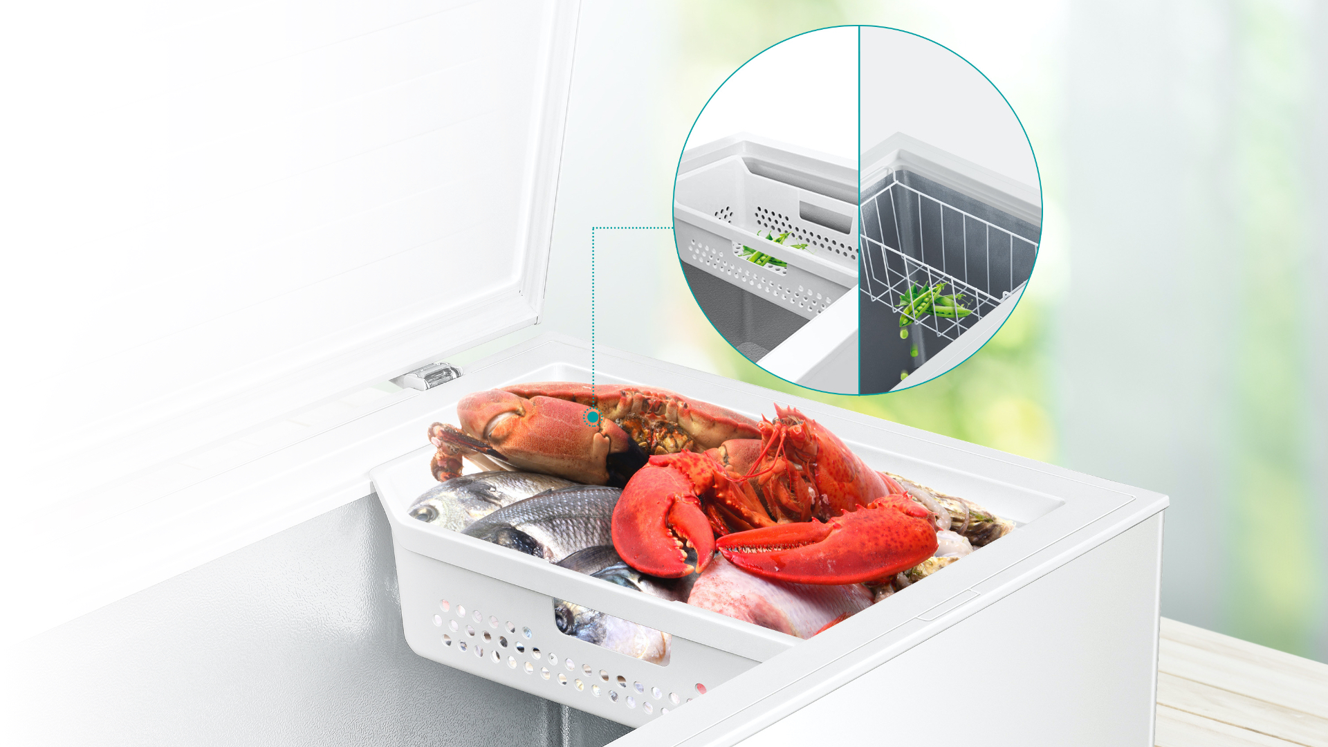Hisense 95L Chest Freezer BD-96 - Sliding Basket